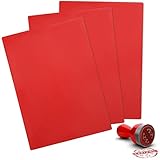 3PCS Rubber Stamp Sheets for Laser Engraving Machine, A4 Size Engraving Soft Rubber Mats for Laser Cutters, 0.09 Inch Rubber Carving Blocks for Custom Rubber Stamps (Red)