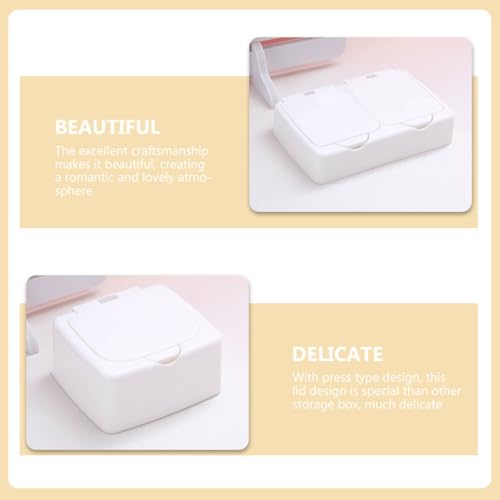 Image of Desktop Storage Box Small Jewelry Case with Press Pop-up Lid Student Stationery Organizer and Diy Craft Storage Compact 5.5X3.8X1.2 Inches Plastic Container for Home and Office