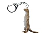 Miniblings Otter Marder Schl&uuml;sselanh&auml;nger - Handmade Modeschmuck I Seeotter Fischotter Wassermarder beige stehend 48mm gerader Schwanz - Schl&uuml;sselring Anh&auml;nger