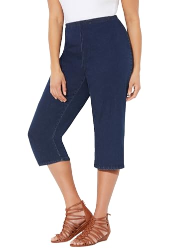 Catherines Women's Plus Size Everyday Denim Pull-On Capri