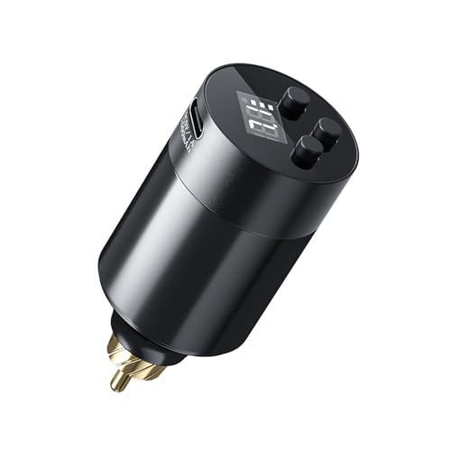 Fuente de alimentación inalámbrica para tatuajes Biomaser Batería inalámbrica para tatuajes de 1500 mAh con pantalla digital LED Mini fuente de alimentación inalámbrica con USB tipo C para tatuajes