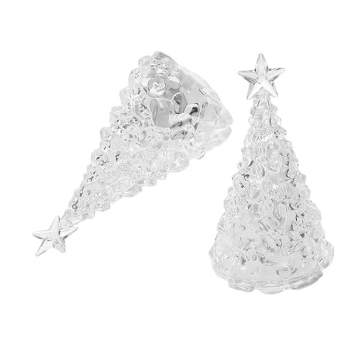 GLEAVI 2Pcs LED Christmas Night Lights Light Up Figurines for Holiday Decor Unique Lighted Christmas Ornaments for Bedroom and Room