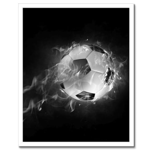 Poster football encadré 40x50cm résout vos murs vides Football Fire