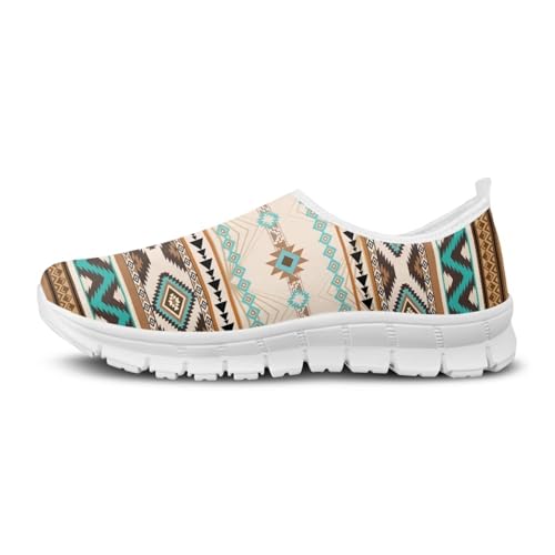 Aztec Tribal Print Women's Slip on Shoes Fashion Loafers Mens Walking Sneakers Low Top Casual Shoes Non Slip3