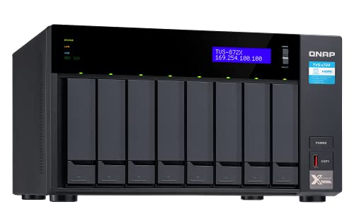 Image of QNAP TVS-872X-i5-8G-US Desktop 8-bay NAS /iSCSI IP-SAN, Intel Core i5 6-Core Processor, 8GB DDR4 RAM, 10GbE*1 (BASE-T), 1GbE*2