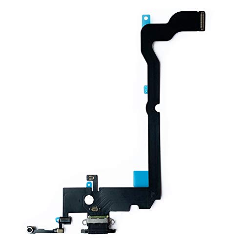 Johncase OEM Charging Port Dock Connector Flex Cable + Microphone + Vibrating Motor Buckle Replacement Part Compatible for iPhone Xs MAX All Carriers (Black)