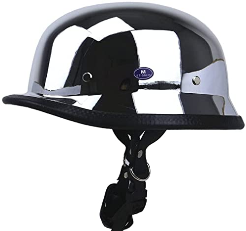 Retro Mirror Silver Half Helmet