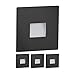 ledscom.de Lumière d'escalier LED/Luminaire d'escalier FOW pour l'intérieur et l'extérieur, downlight, carré, noir, 85 x 85mm, blanc chaud, 4 pcs.