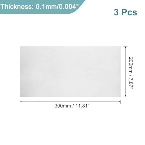 Image of uxcell 3Pcs GR2 Titanium Plate Sheet, 300x200x0.1mm Titanium Alloy Metal Sheet for Industrial Machinery Metalworking (12 inchx8 inchx 0.004 inch)