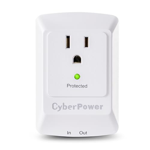 CyberPower CSP100TW 1 Outlets 900 Joules Surge Suppressor (White)