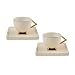 Produktbild KARACA Art Deco Creme-Set mit 2 Kaffeetassen, Mokkatassen, Espressotassen Coffee Cup Set Mochatassen-Espressotassen Set Aus Porzellan, Robuste Mokkatasse, Dicker Trinkrand, Porzellan