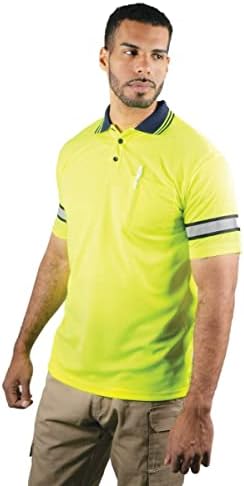 First Class Men’s High Visibility Regular Fit Security and Plain Polo Shirt with Reflective Stripes Yellow/Lime ANSI First Class Men’s High Visibility Regular Fit Security and Plain Polo Shirt with Reflective Stripes Yellow/Lime ANSI