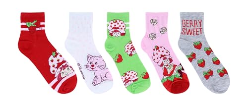 Hyp Strawberry Shortcake Ladies Quarter Socks 5-Pair 9-11