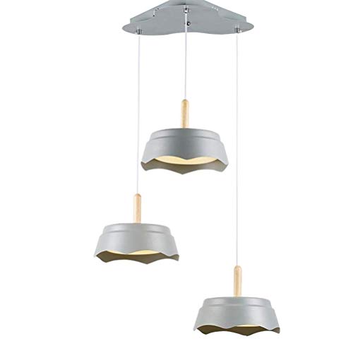 Plafonnier Trois Lustres à LED Bicolore en Fer Forgé Moderne pour Chambre