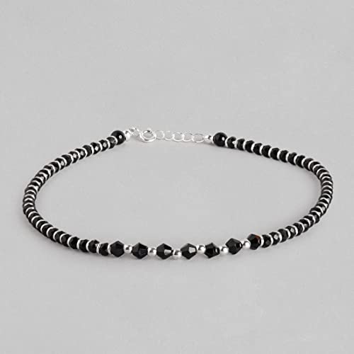 ZAVYA 925 Sterling Silver Designer Black Rhodium Plated Beaded Anklet (Single) | Gift for Women & Girls | With Certificate of Authenticity & 925 Hallmark - Image 4