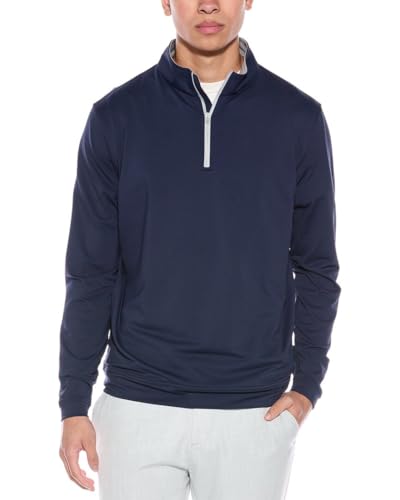 PETER MILLAR Mens Quarter Zip Knitwear, Xl, Blue