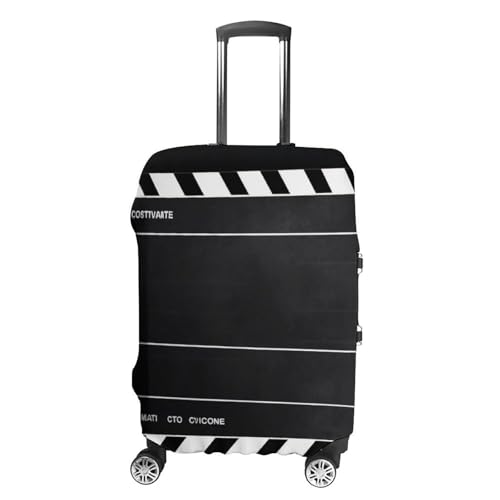 Classic Movie Clapboard Black Luggage Cover Elastic Suitcase Protector Case Anti-Scratch Washable Baggage Covers Protector For Traveling, Aircraft Consignment L