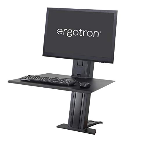 Ergotron – WorkFit-SR Single Monitor Standing Desk Converter, Sit-Stand Workstation for Tabletops – Black
