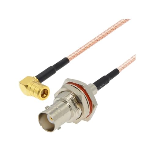 QYZLVCES(���X) BNC�I�X - SMB�I�X ���p90�x�v���O RG316�P�[�u�� ���������R�[�h �W�����p�[�R�l�N�^ �s�O�e�[���A�_�v�^(WP BNC F to SMB F90,15CM)