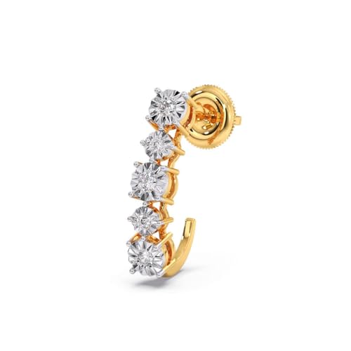 CANDERE - A KALYAN JEWELLERS COMPANY 18K BIS Hallmark Pure Yellow Gold and certified SIIJ Real Diamond Stud Earring for Womens with Screw Back closure - Image 2