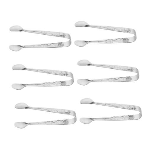 Cabilock 6pcs Mini Sugar Tongs with Elegant Design Versatile Ice Tongs for Serving Appetizers Sugar Cubes and More for Parties and Gatherings