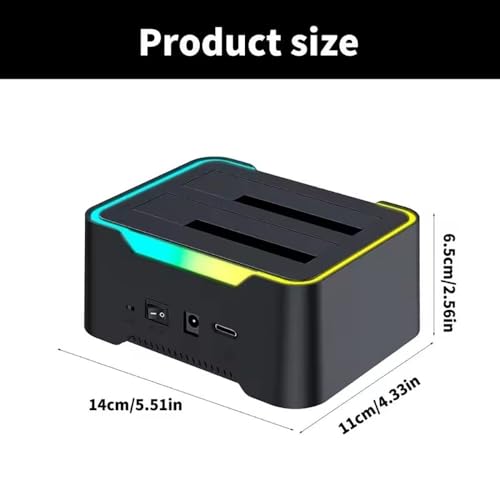 Image of Tobo Updated RGB SAtA to USB 3.1 Hard Drive Docking Station with Offline Clone, USB 3.1 to SATA I /II /III Dual Bay External SSD /HDD Dock for 2.5 /3.5 SATA HDD /SSD, with UASP,Hard Drive Duplicator