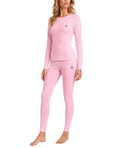 Image of Spyder Womens Thermal Underwear Set - 2-Piece Breathable Soft Fleece Lined | Soft Breathable Base Layer Set, Warm Cozy Comfort for Skiing, Layering, Downtime, and Cold-Weather Days