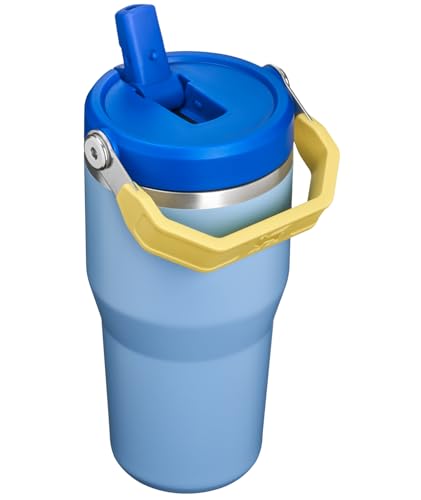 Image of STANLEY IceFlow 2.0 Flip Straw Tumbler with Handle 20 oz | Twist On Lid and Flip Up Straw | Leak Resistant Water Bottle | Insulated Stainless Steel | BPA-Free | Cornflower Admiral Blue