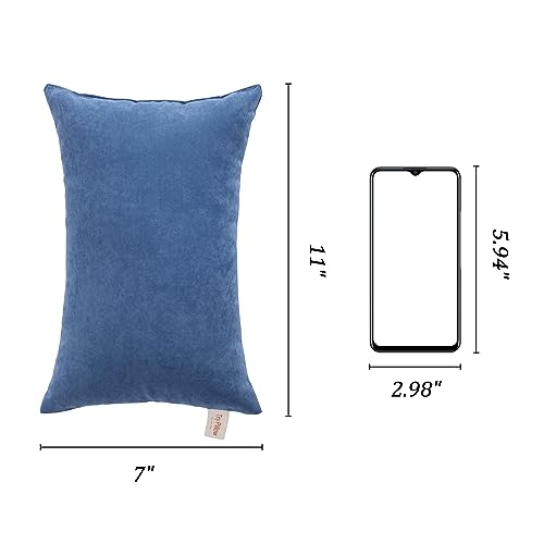 Bedsum AUSBSMFZX-11X7-DENIMBLUE 2 Pack Tiny Pillows, 11 Inchx7 Inch Microfiber Mini Pillows For Travel thumb #4