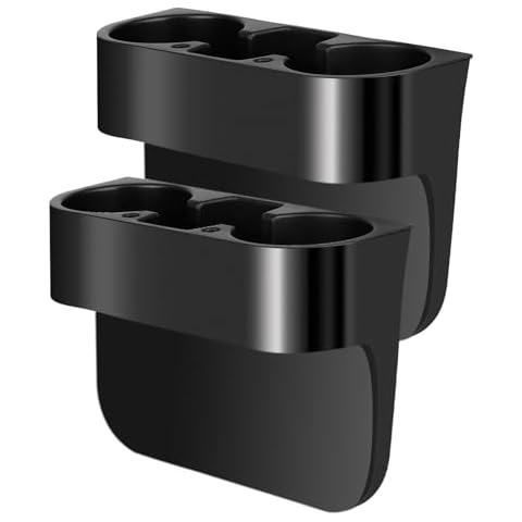 2PCS Car Cup Holder Cup Holder for Car Seat Cup Holder for Car Multifunctional Portable Console Side Pocket Car Seat Gap Filler Organizer Vehicle Seat Cup Cell Phone Drink Holder Storage Box (Black) Cover