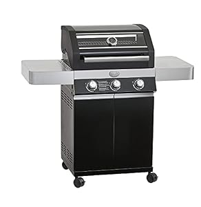 RÖSLE Gasgrill BBQ-Station VIDERO G3 Pure Schwarz, Seitentische, pulverbeschichteter Stahl