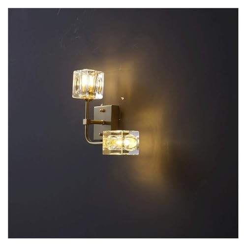 Lámpara de pared iluminación de pared, cristal de bronce, cálido, lujoso, personalidad, creativo, dormitorio, mesita de noche, luz de pared, pasillo, lámpara de pared, focos de pared G9 (tamaño: 4