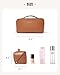 EACHY Travel Makeup Bag,Large Capacity Cosmetic Bags for Women,Waterproof Portable Pouch Open Flat Toiletry Bag Make up Bag with Divider and Handle, Gifts for Women (Brown, Medium)