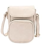 irisaa Handytasche zum Umhängen, Damen kleine Umhängetasche Schultertasche, Crossbody Handtasche für Handy unter 6.7 Zoll, Damen Tasche:Beige