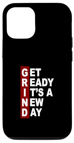 �}���[�� ���b�h �o�[�K���f�B Get Ready It's A New Day - Grind �X�}�z�P�[�X iPhone 12/12 Pro �p