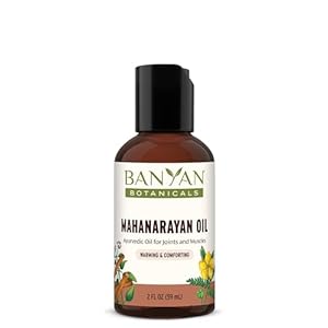 Banyan Botanicals Mahanarayan Oil – 99% Organic Ayurvedic Massage Oil – Penetrating Herbal Oil Used to Warm, Comfort, and Soothe Joints and Muscles – 2 oz. – Non GMO Sustainably Sourced Abhyanga Oil
