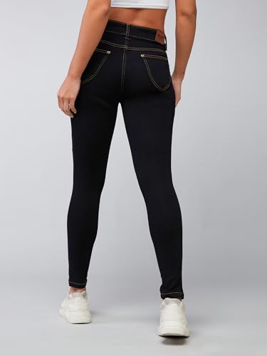 Image of Dolce Crudo Women's Skinny High Rise Bleached Cropped Stretchable Denim Jeans