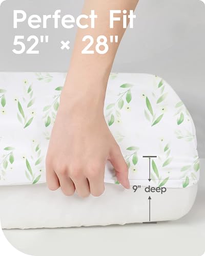 Image of Crib Sheets for Boy Girl, Premium Soft Crib Mattress Fitted Sheet, Ultra Breathable Baby Sheets, Super Stretchy Baby Bed Sheets 28''x52''x9'' Extra Deep Pocket, 2 Pack