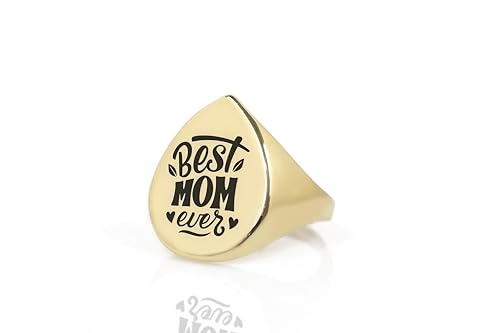 Bague Poire Gravée Best Mom, l'excellence du bijou personnalisé aux finitions haute joaillerie