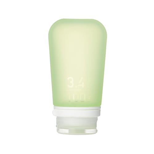Image of humangear GoToob+ (Large) | Refillable Silicone Travel Bottle | Locking Lid | Food-Safe Material | Green, Large (3.4 fl.oz.; 100ml)