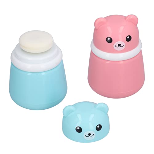 Powder Puff Box, Powder Puff, Refuse Powder Flying for Children and Adults (Empty bear powder puff box)