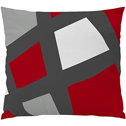 Wilproo Set Of 4 Throw Pillow Covers Modern Abstract Stripe Simple Geometric Acrylic Bold Decorative Pillow Cases Home Decor Square 20X20 Inches Pillowcases(Red) #TOP4