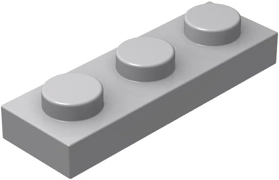 Platos grises clásicos a granel, placa gris claro 1x3, placas de construcción planas 100 piezas, compatibles con piezas y piezas de Lego 1x3 placas