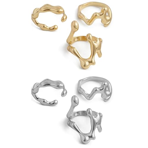 Image of Shining Diva Fashion Combo Set Gold and Silver Plated Rings for Women and Girls Stylish