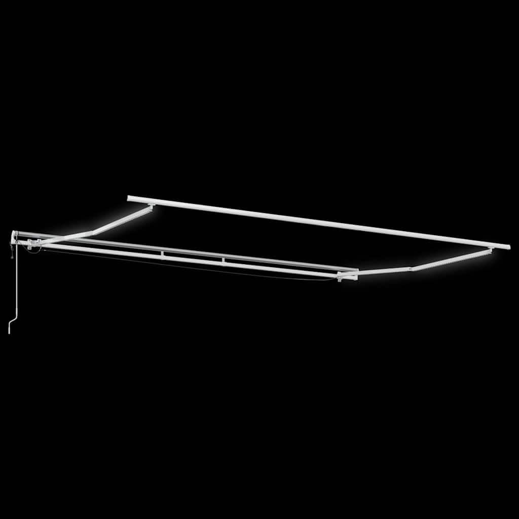 Festnight Store banne Motorisé 4X 3,5m Store banne Aluminium avec LED Intégré Auvent de Terrasse Rétractable aux UV/Vent/Eau pour Patio Balcon-Orange et marron-400 × 350 cm