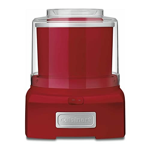 Cuisinart Ice Cream Maker Machine, 1.5 Quart Double Insulated Machine, Sorbet and Frozen Yogurt Maker, Ready in 20 Minutes, ICE-21RP1, Red