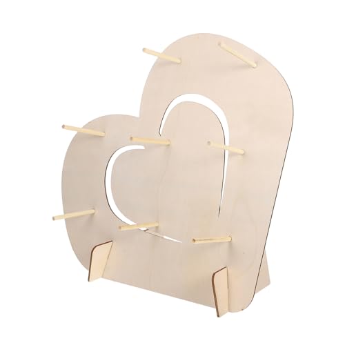 ABOOFAN Soporte de exhibición de donas Soporte de Pastel de Papel Soporte para Pastel de Madera Soportes para Pasteles para Fiestas Soporte para donas Puesto de Pastel de Fiesta Beige