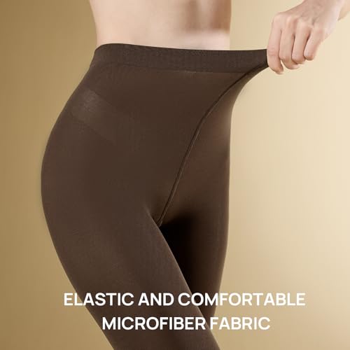 Image of MANZI Microfibre Tights for Women, Semi Opaque Solid Colored Footed Pantyhose 70 Denier