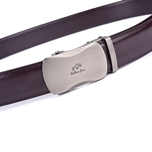 Image of Beltox Men Leather Belt w Slide Ratchet Interchangeable Buckle