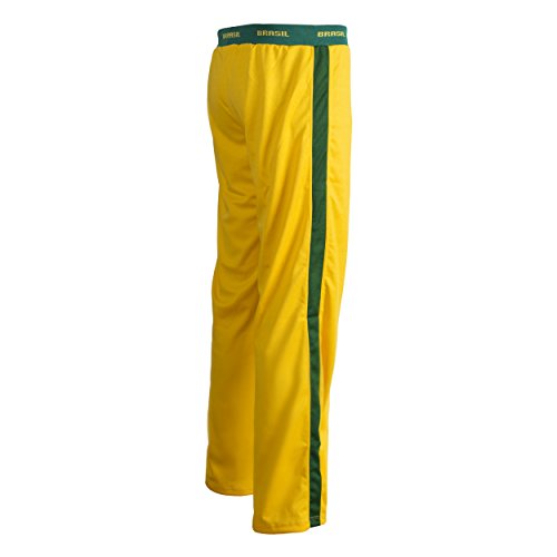 JL Sport Unisex Brazil Flag Green Yellow Capoeira Kids Youth Martial Arts Elastic Sports Pants 11-12 yrs2